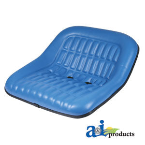 Seat, No Suspension, 19" Pan, Steel, 7" x 2" Backs, BLUE VINYL