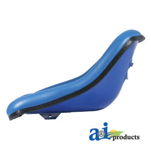 Seat, No Suspension, 19" Pan, Steel, 7" x 2" Backs, BLUE VINYL