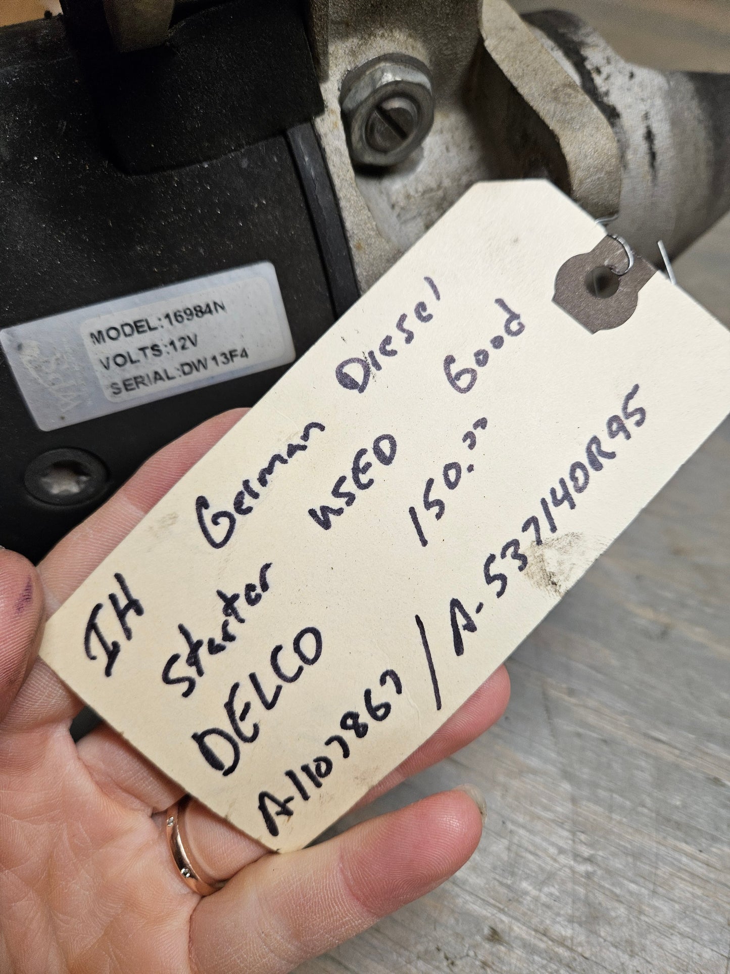 IH German Diesel Starter DELCO